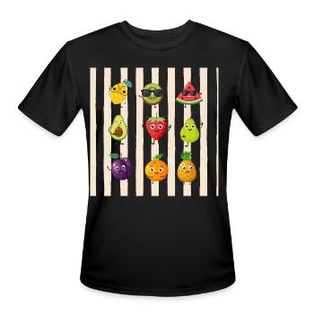 Happy Fruit Squad - Men's Moisture Wicking Performance T-Shirt - black - Front - Jackson (183cm)