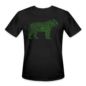 Tiger Neon Binary Matrix - Men's Moisture Wicking Performance T-Shirt - black - Front - Jackson (183cm)