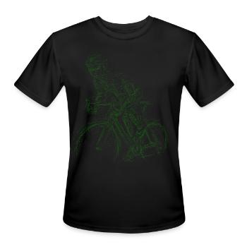 cycling sihouette - Men's Moisture Wicking Performance T-Shirt - black - Front - Jackson (183cm)