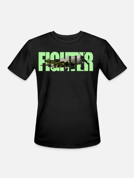Fighter P-47 Thunderbolt - Men's Moisture Wicking Performance T-Shirt - black