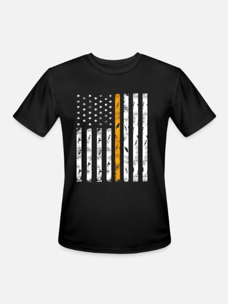 911 dispatcher flag - Men's Moisture Wicking Performance T-Shirt - black