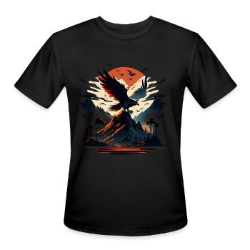 Golden eagle on snow mountain - Men's Moisture Wicking Performance T-Shirt - black - Front - Jackson (183cm)