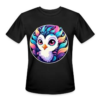 Peacock Bird Illustration - Men's Moisture Wicking Performance T-Shirt - black - Front - Jackson (183cm)