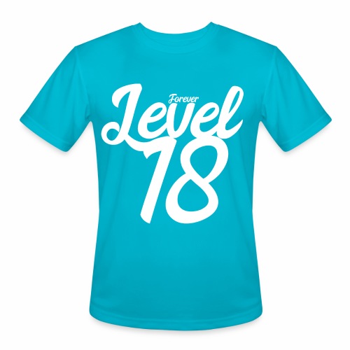 Forever Level 18 Gamer Birthday Gift Ideas - Men's Moisture Wicking Performance T-Shirt