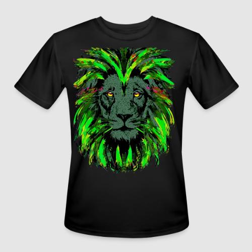 Green Lion Head Portrait Drawing - Green Lion - Men's Moisture Wicking Performance T-Shirt