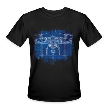 Blueprint Drone - Men's Moisture Wicking Performance T-Shirt - black - Front - Jackson (183cm)