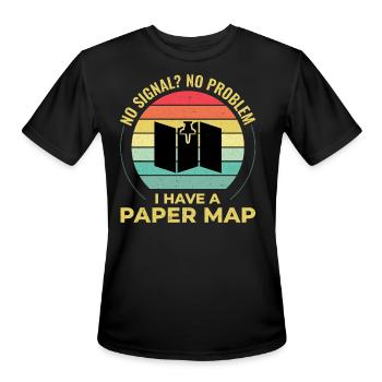 GIS Analyst Map Pin Sunset Retro - Men's Moisture Wicking Performance T-Shirt - black - Front - Jackson (183cm)