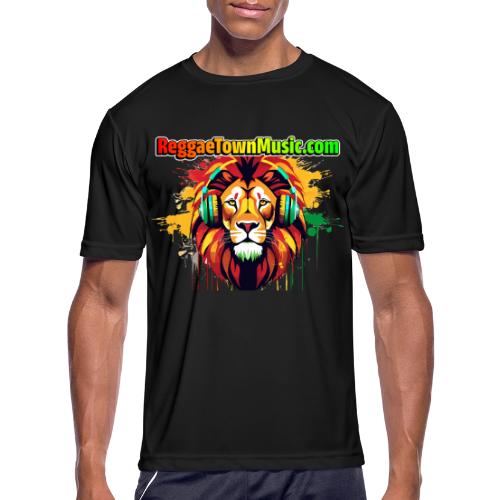Reggae lion head music vibrant rasta dj art tee - T-Shirt Performance pour hommes