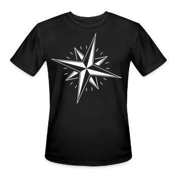 Nautical Star Windrose - Men's Moisture Wicking Performance T-Shirt - black - Front - Jackson (183cm)