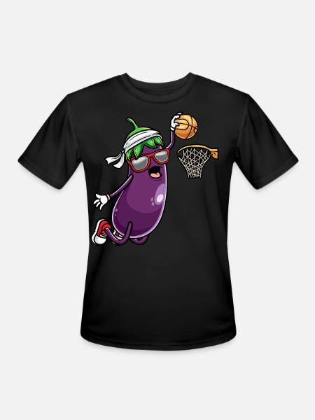 Eggplant Fruit Vegetable Vegetarian - Men's Moisture Wicking Performance T-Shirt - black