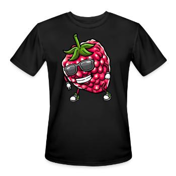 Berry Dancing Raspberries Fruit - Men's Moisture Wicking Performance T-Shirt - black - Front - Jackson (183cm)