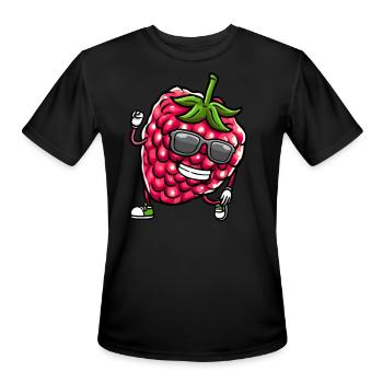 Berry Dancing Raspberries Fruit - Men's Moisture Wicking Performance T-Shirt - black - Front - Jackson (183cm)