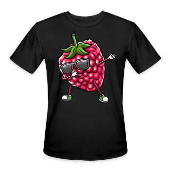 Berry Dancing Raspberries Fruit - Men's Moisture Wicking Performance T-Shirt - black - Front - Jackson (183cm)