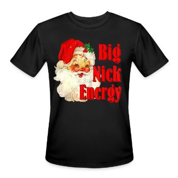 Big Nick Santa Energy Retro Santa Xmas Christmas - Men's Moisture Wicking Performance T-Shirt - black - Front - Jackson (183cm)