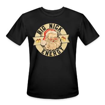 Big Nick Energy, Funny Vintage Santa Claus Wink - Men's Moisture Wicking Performance T-Shirt - black - Front - Jackson (183cm)
