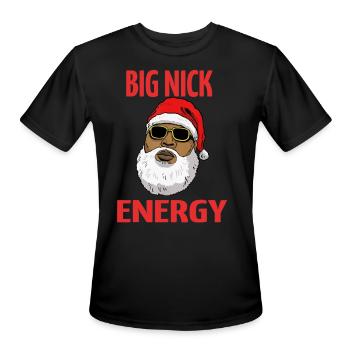 Big Nick Energy Black African Santa Funny - Men's Moisture Wicking Performance T-Shirt - black - Front - Jackson (183cm)