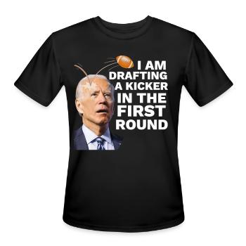 Confused Drafting Kicker Funny Fantasy Football - Men's Moisture Wicking Performance T-Shirt - black - Front - Jackson (183cm)