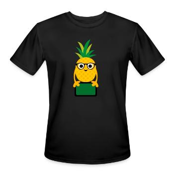 Fruit Pineapple - Men's Moisture Wicking Performance T-Shirt - black - Front - Jackson (183cm)