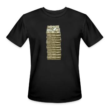 Tower of Stacked Money - Men's Moisture Wicking Performance T-Shirt - black - Front - Jackson (183cm)
