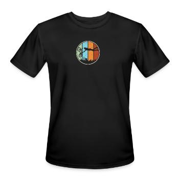 Urban BMX Circle Silhouette - Men's Moisture Wicking Performance T-Shirt - black - Front - Jackson (183cm)