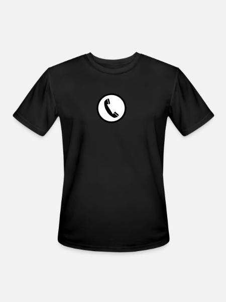 phone sign - Men's Moisture Wicking Performance T-Shirt - black