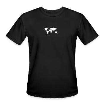 World Map - Men's Moisture Wicking Performance T-Shirt - black - Front - Jackson (183cm)