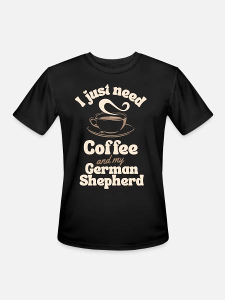 Coffee German-shepherd lover - Men's Moisture Wicking Performance T-Shirt - black
