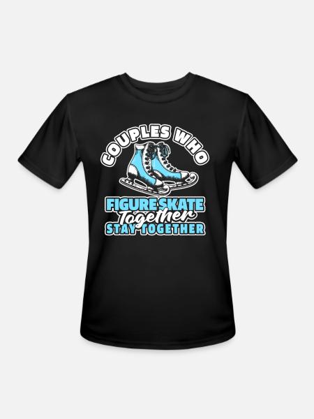 Figure Skating Couple - Men's Moisture Wicking Performance T-Shirt - black
