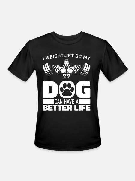 Weightlifting Weightlifter Dog - Men's Moisture Wicking Performance T-Shirt - black