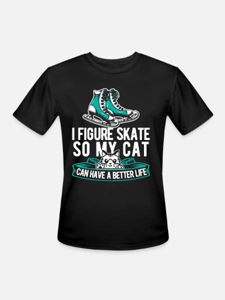 Figure Skating Cat - Men's Moisture Wicking Performance T-Shirt - black