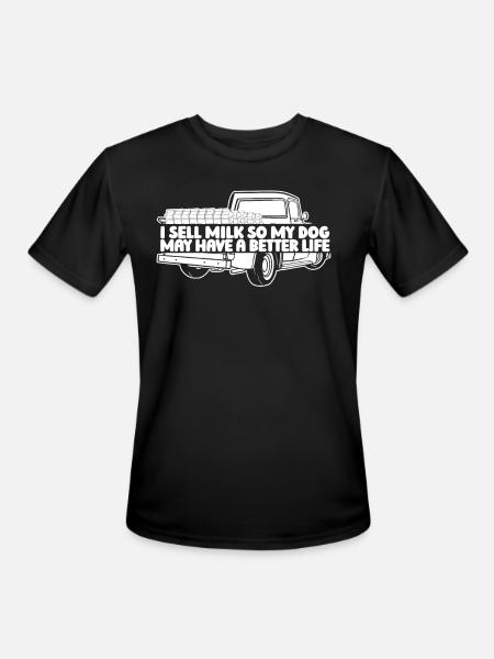 Milk Dog Milk Truck - Men's Moisture Wicking Performance T-Shirt - black