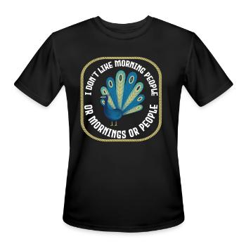 Peacock Peafowl - Men's Moisture Wicking Performance T-Shirt - black - Front - Jackson (183cm)