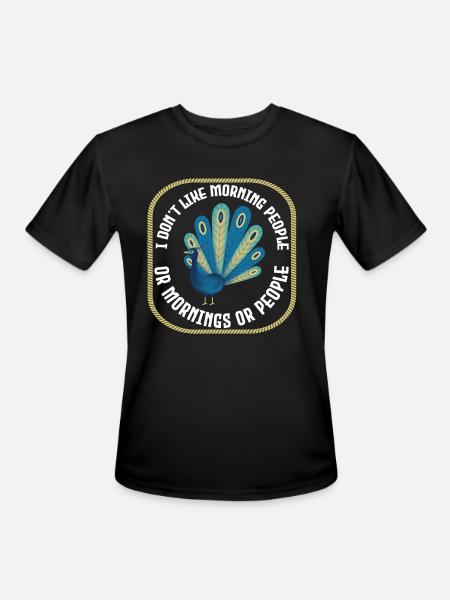Peacock Peafowl - Men's Moisture Wicking Performance T-Shirt - black