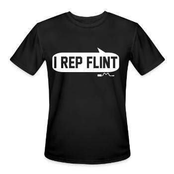 I Rep Flint - Men's Moisture Wicking Performance T-Shirt - black - Front - Jackson (183cm)