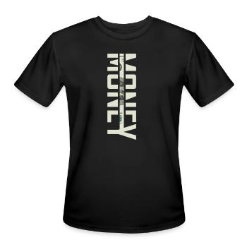 Abstract Currency Pattern T-Shirt - Men's Moisture Wicking Performance T-Shirt - black - Front - Jackson (183cm)