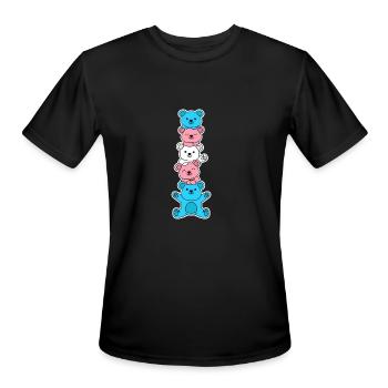 Trans Flag Bear Design for proud Trans People - Men's Moisture Wicking Performance T-Shirt - black - Front - Jackson (183cm)