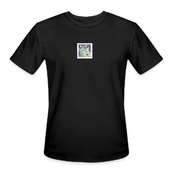 Cute Ghost Bat Under Moon Scene - Men's Moisture Wicking Performance T-Shirt - black - Front - Jackson (183cm)