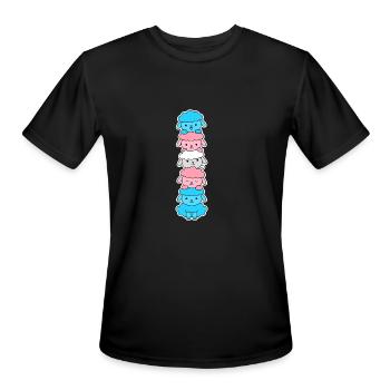 Trans Flag Sheep Design for proud Trans People - Men's Moisture Wicking Performance T-Shirt - black - Front - Jackson (183cm)