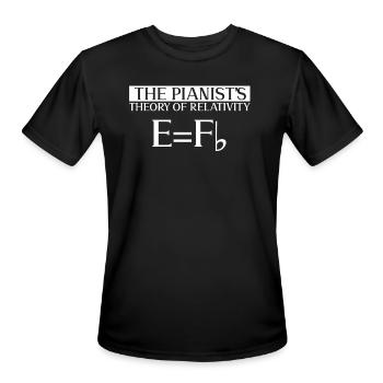 The Pianist's Theory Of Relativity E = Fb - Piano - Men's Moisture Wicking Performance T-Shirt - black - Front - Jackson (183cm)