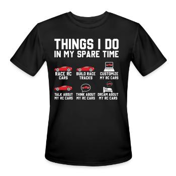 Funny slot car racing rc cars - Men's Moisture Wicking Performance T-Shirt - black - Front - Jackson (183cm)