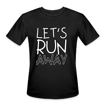 Let's run away - Men's Moisture Wicking Performance T-Shirt - black - Front - Jackson (183cm)
