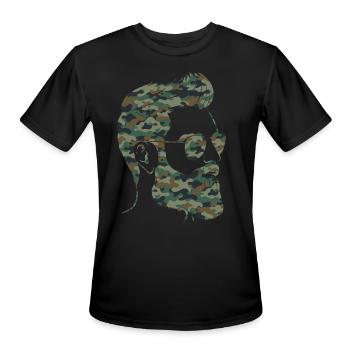 Beard Lover Bearded Man Camo - Men's Moisture Wicking Performance T-Shirt - black - Front - Jackson (183cm)