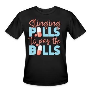 Pharmacy Tech Technician - Men's Moisture Wicking Performance T-Shirt - black - Front - Jackson (183cm)