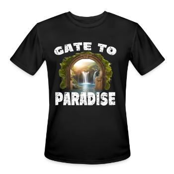 Gate To Paradise Waterfall Door Paradise Dreaming - Men's Moisture Wicking Performance T-Shirt - black - Front - Jackson (183cm)