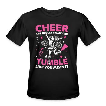 Cheer Like Nobody's Watching for a cheerleader - Men's Moisture Wicking Performance T-Shirt - black - Front - Jackson (183cm)