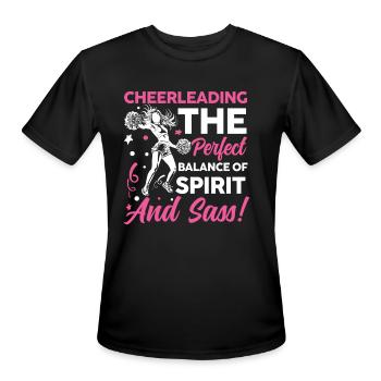 Cheerleading The Perfect Balance of Spirit - Men's Moisture Wicking Performance T-Shirt - black - Front - Jackson (183cm)