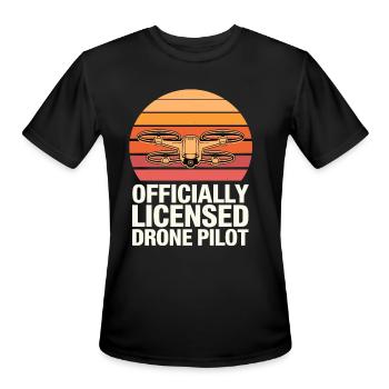 Drone Pilot for a Drone Pilot - Men's Moisture Wicking Performance T-Shirt - black - Front - Jackson (183cm)