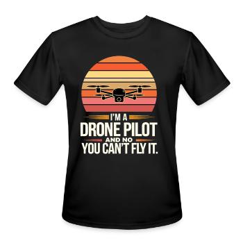 Drone Pilot for a Drone Pilot - Men's Moisture Wicking Performance T-Shirt - black - Front - Jackson (183cm)