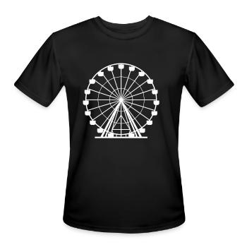 Elegant Ferris Wheel in Minimalist Design - Men's Moisture Wicking Performance T-Shirt - black - Front - Jackson (183cm)