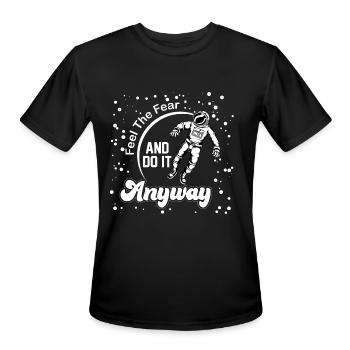 Motivational Astronaut Saying Design - Men's Moisture Wicking Performance T-Shirt - black - Front - Jackson (183cm)